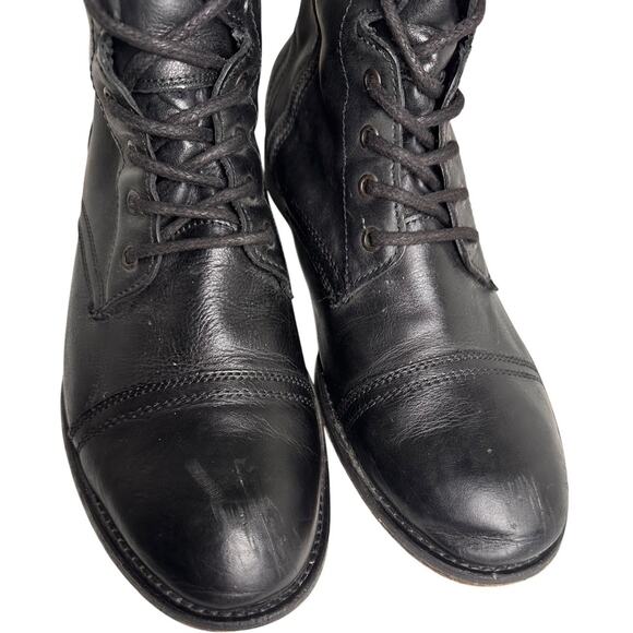 Steve Madden Men’s Trek Boots Black Pigskin Leather Combat Lace Up Zipper Sz 13 - Picture 3 of 16